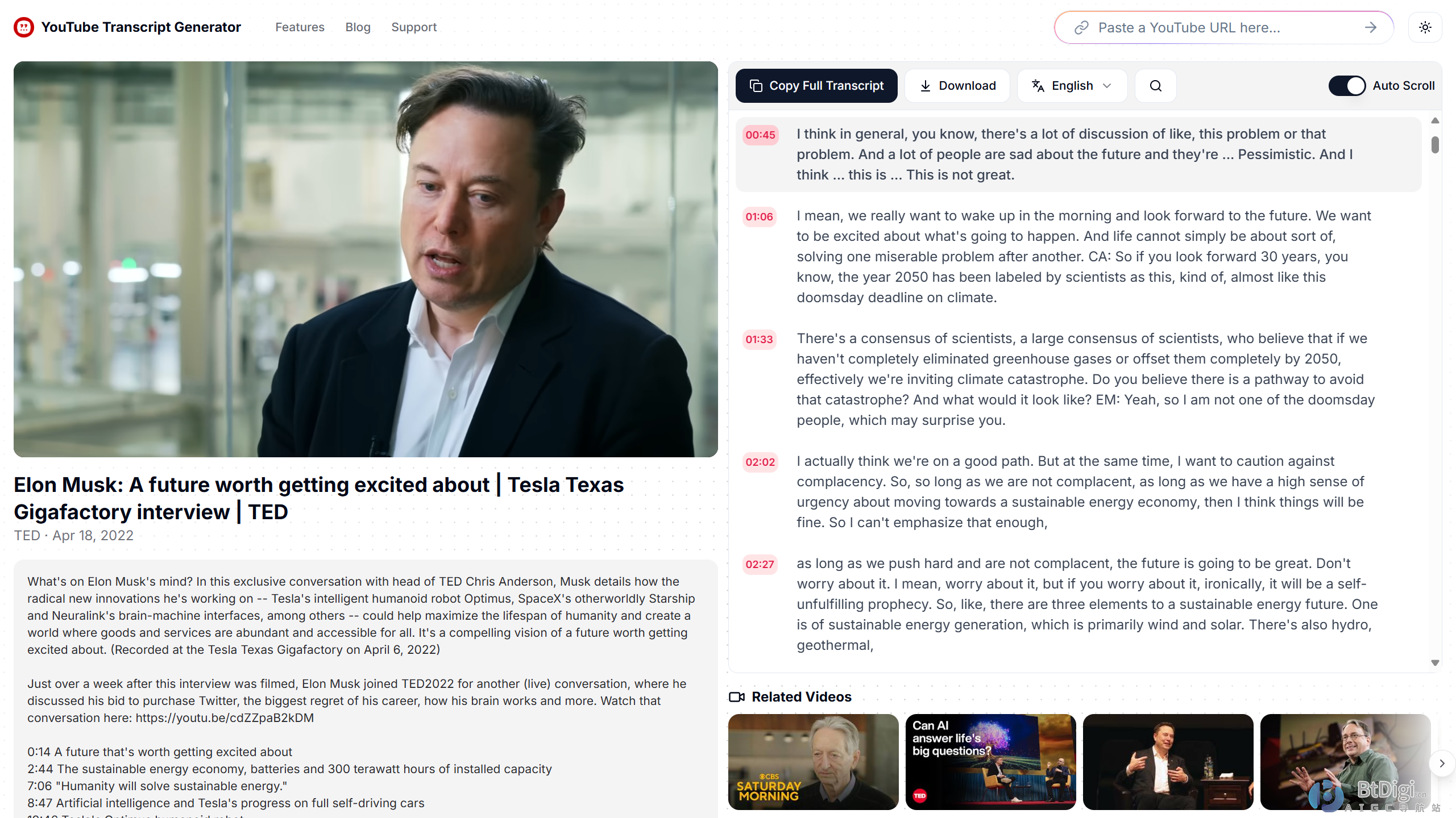 YouTube Transcript Generator